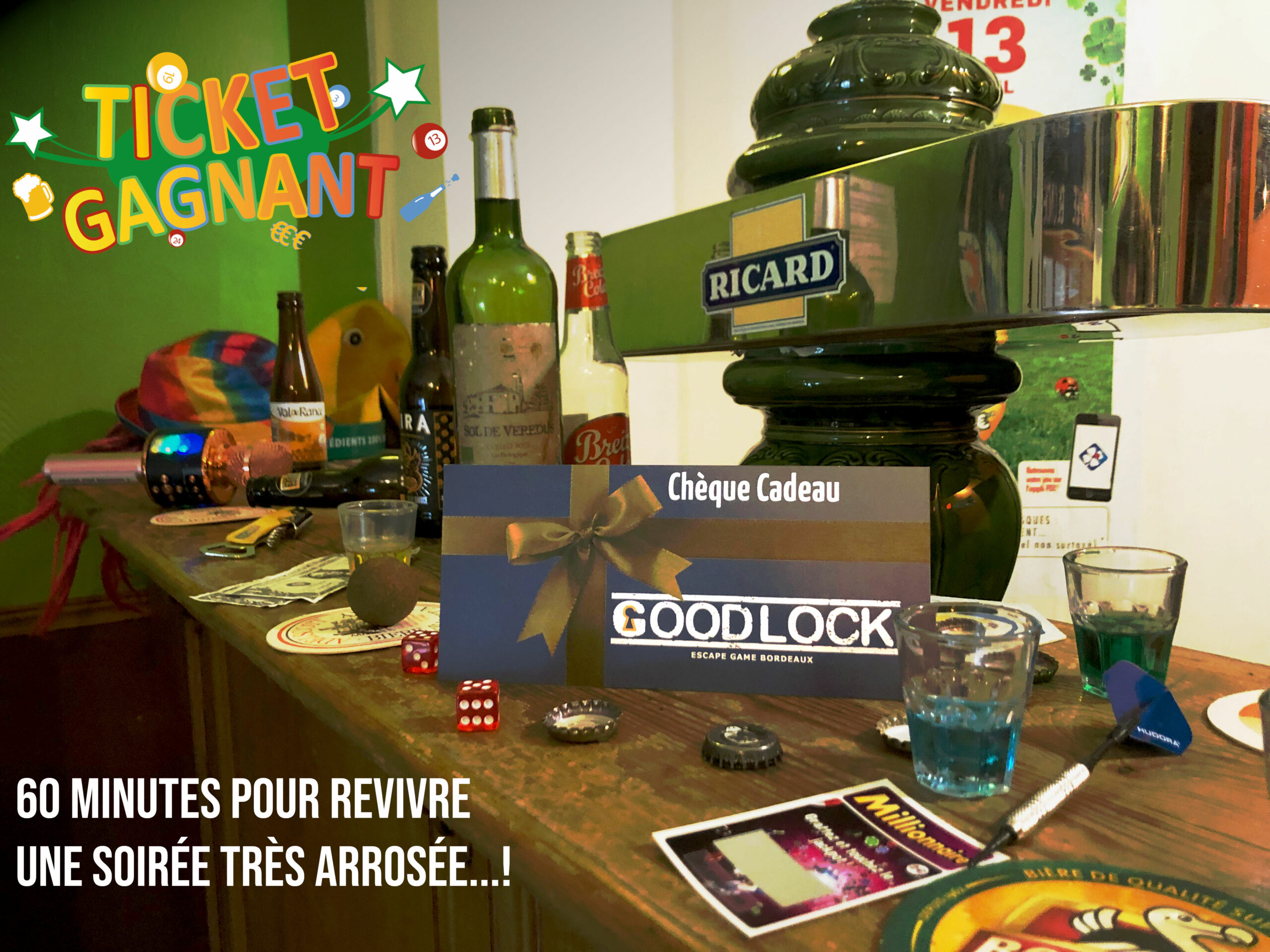 Chèque cadeau escape game bordeaux Ticket Gagnant