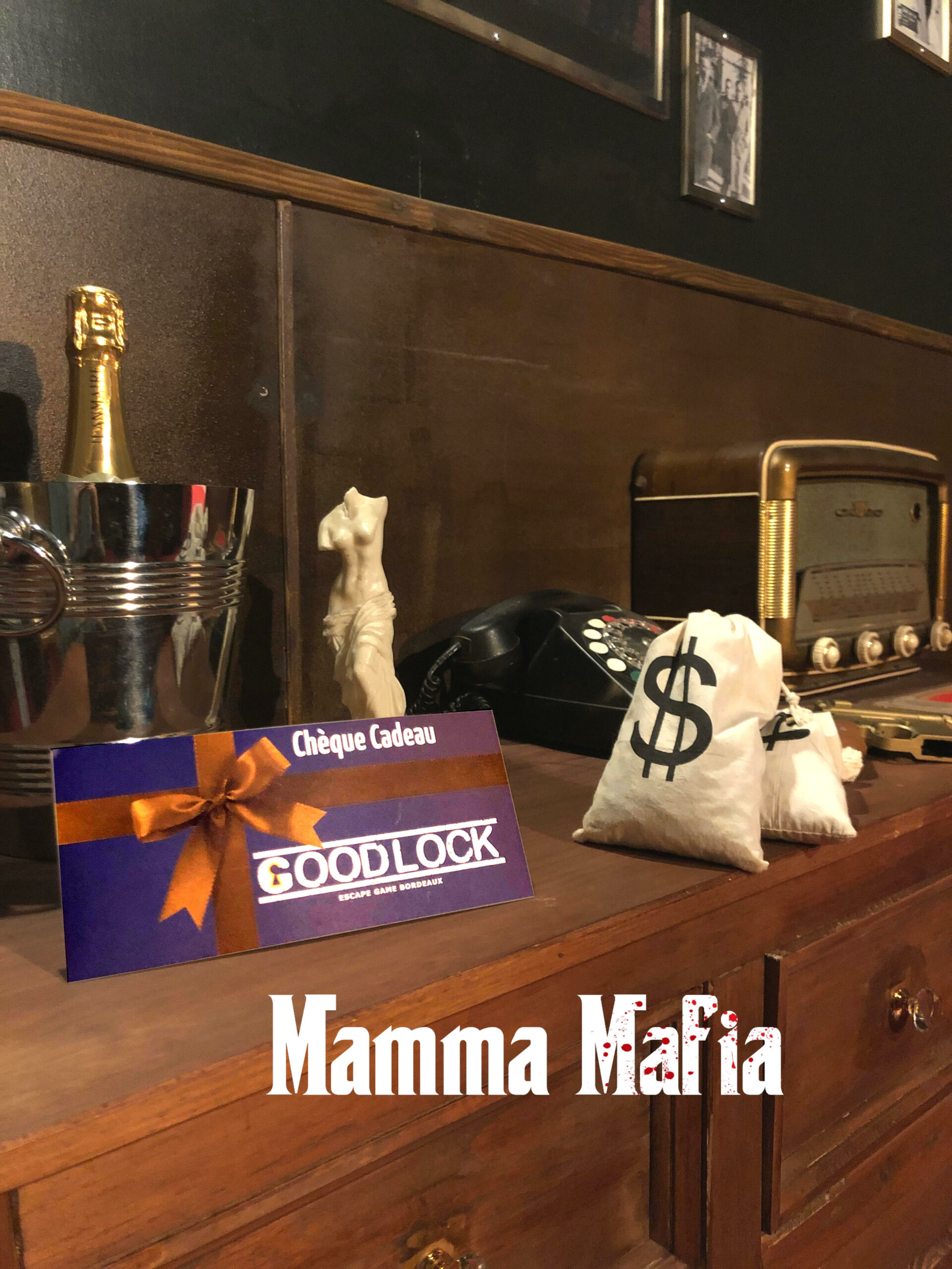 chèque cadeau escape game Bordeaux Mamma Mafia